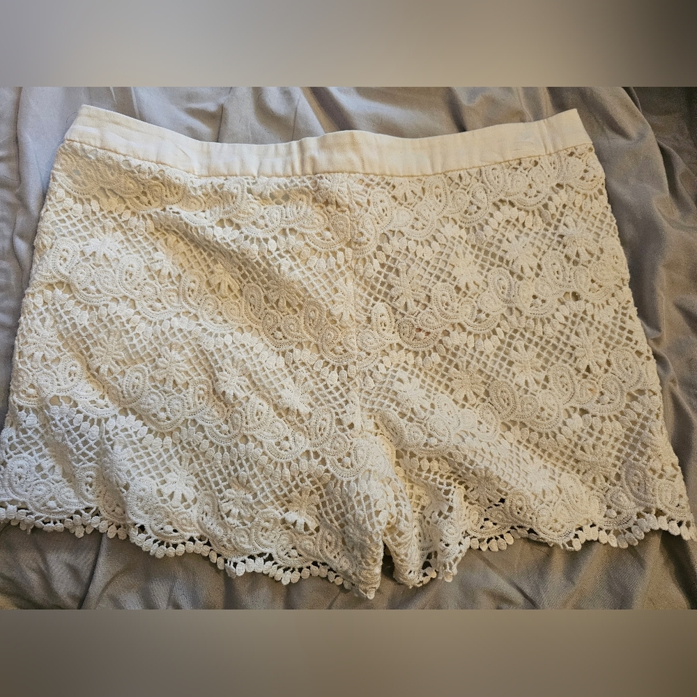 White Lace Shorts Size 10